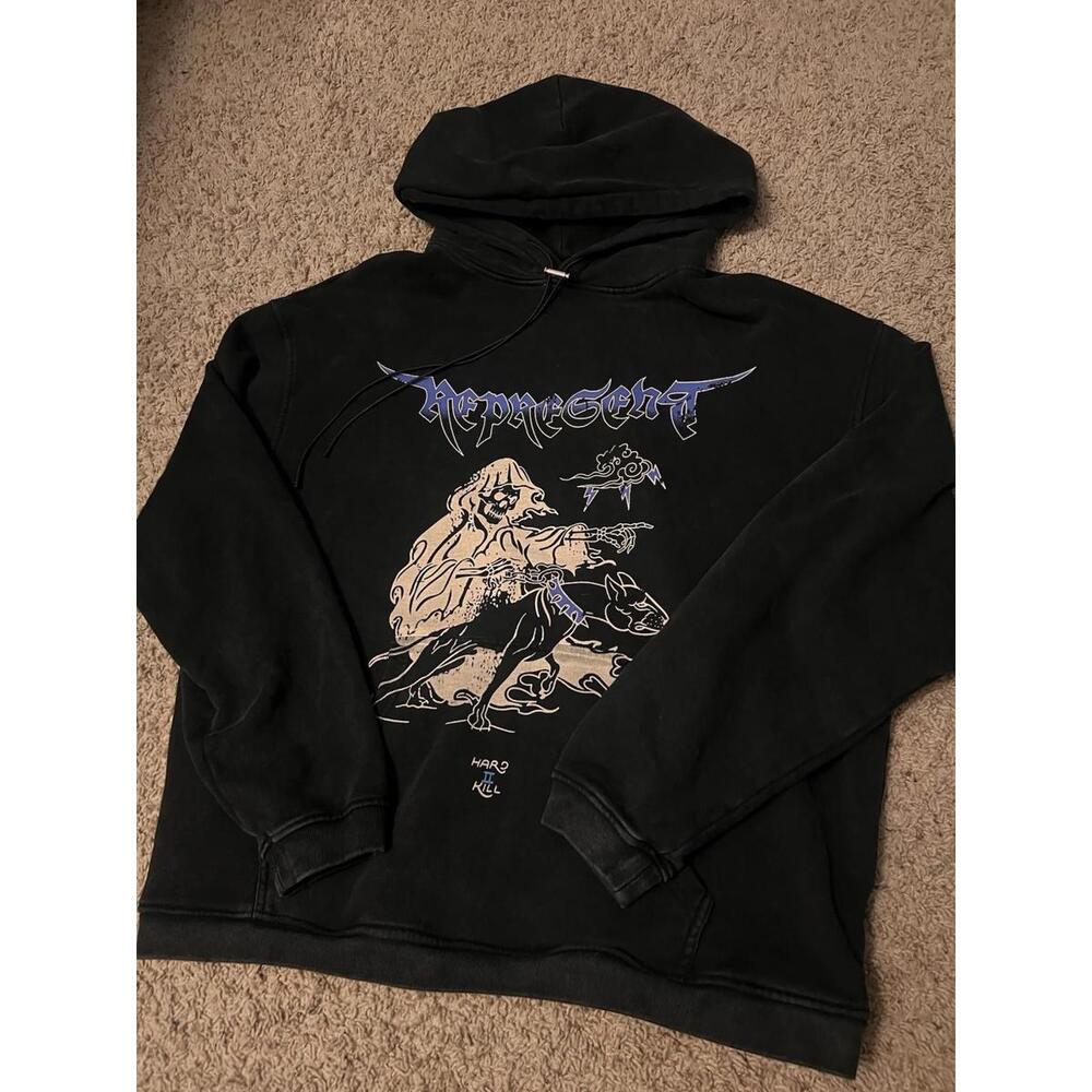 RepresentClo “Hard To Kill” II Flash Tattoo Spirit Reaper Faded Hoodie Men’s XL